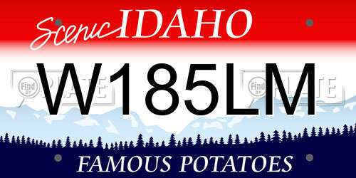 W185LM Idaho License Plate