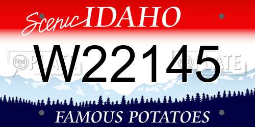W22145 Idaho License Plate