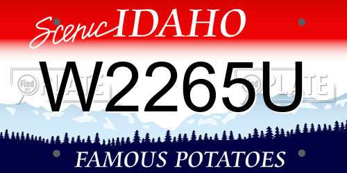 W2265U Idaho License Plate