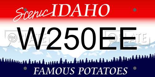 W250EE Idaho License Plate