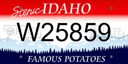 W25859 Idaho License Plate