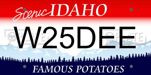W25DEE Idaho License Plate