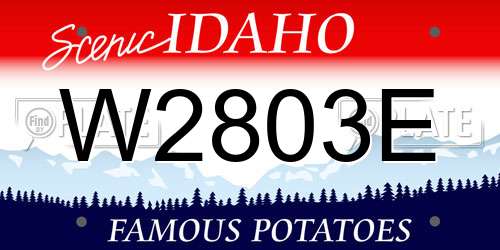 W2803E Idaho License Plate