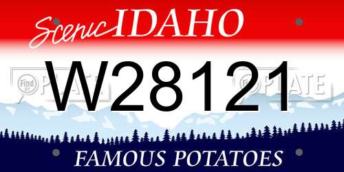 W28121 Idaho License Plate