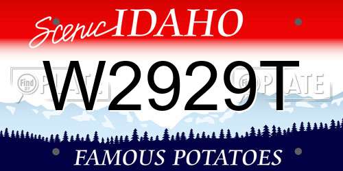 W2929T Idaho License Plate