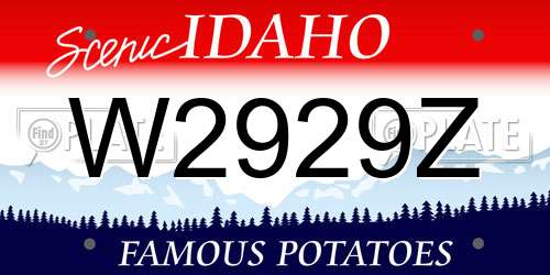 W2929Z Idaho License Plate