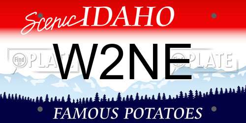 W2NE Idaho License Plate