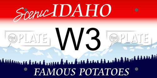 W3 Idaho License Plate