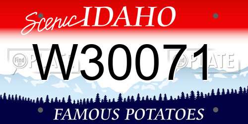 W30071 Idaho License Plate