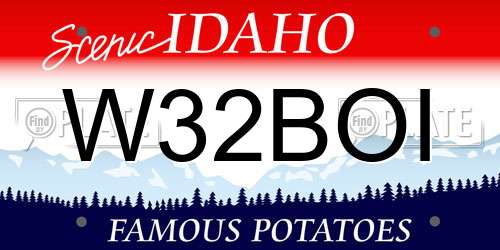 W32BOI Idaho License Plate