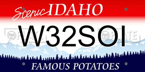 W32SOI Idaho License Plate