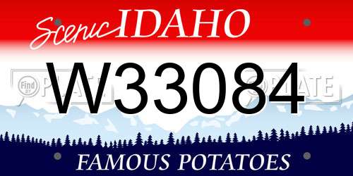 W33084 Idaho License Plate