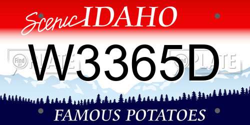 W3365D Idaho License Plate