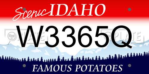 W3365Q Idaho License Plate