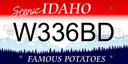 W336BD Idaho License Plate