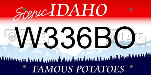 W336BO Idaho License Plate