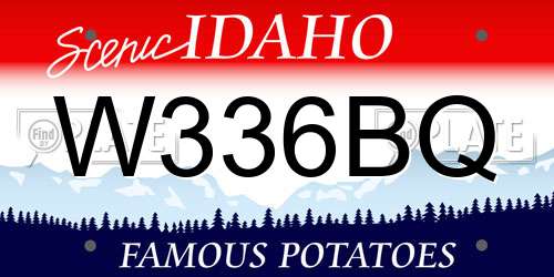 W336BQ Idaho License Plate