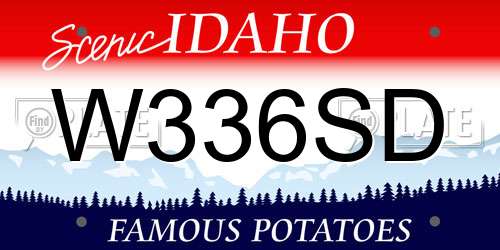 W336SD Idaho License Plate