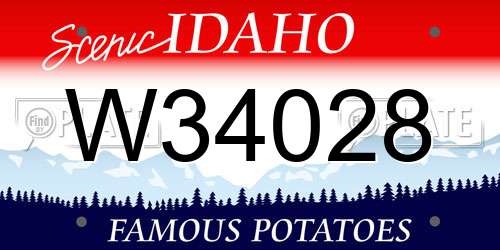 W34028 Idaho License Plate