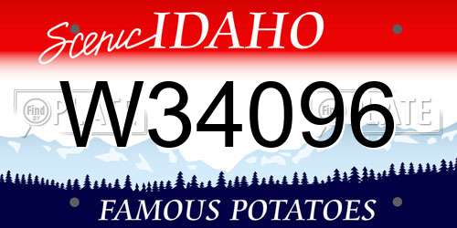 W34096 Idaho License Plate