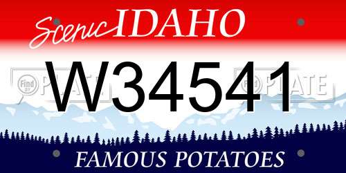 W34541 Idaho License Plate