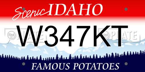 W347KT Idaho License Plate