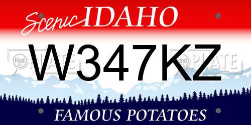 W347KZ Idaho License Plate