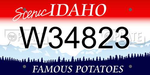 W34823 Idaho License Plate
