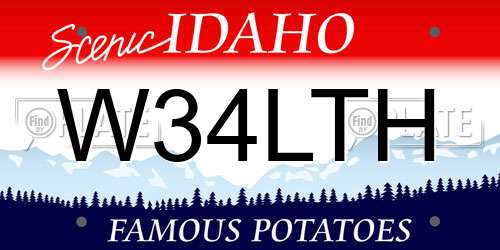 W34LTH Idaho License Plate