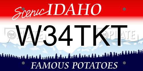 W34TKT Idaho License Plate