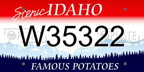 W35322 Idaho License Plate