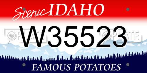 W35523 Idaho License Plate