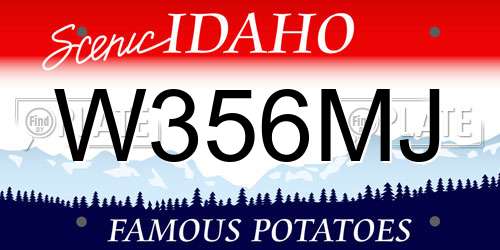 W356MJ Idaho License Plate