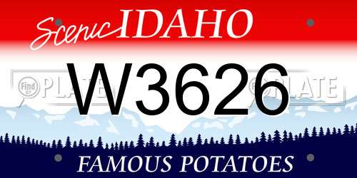 W3626 Idaho License Plate