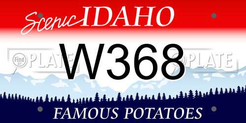 W368 Idaho License Plate