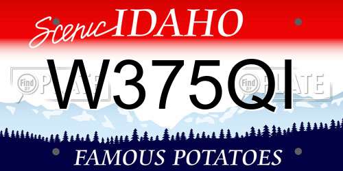 W375QI Idaho License Plate