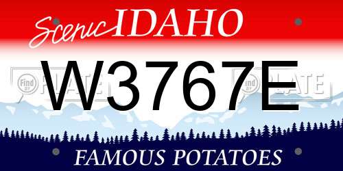 W3767E Idaho License Plate