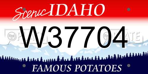 W37704 Idaho License Plate