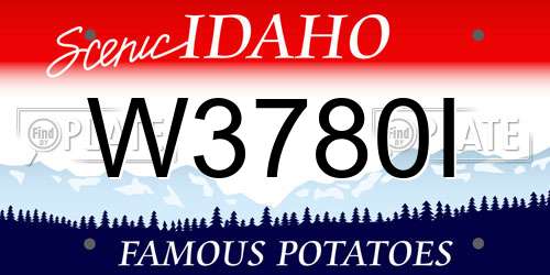 W3780I Idaho License Plate