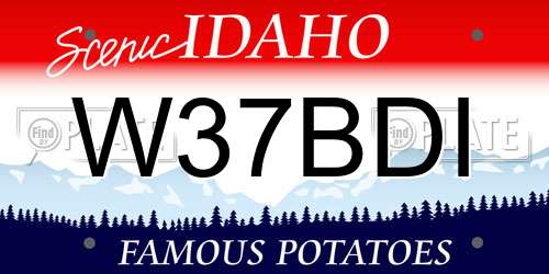 W37BDI Idaho License Plate