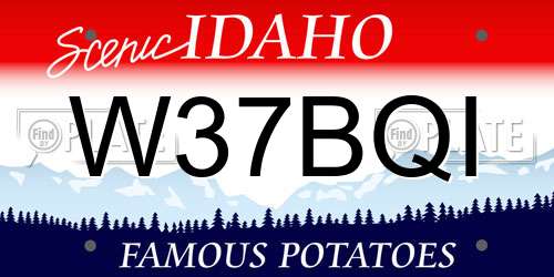 W37BQI Idaho License Plate