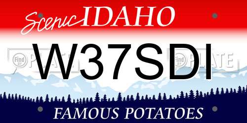 W37SDI Idaho License Plate