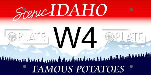 W4 Idaho License Plate