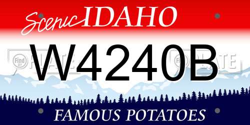 W4240B Idaho License Plate