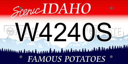 W4240S Idaho License Plate