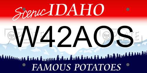 W42AOS Idaho License Plate
