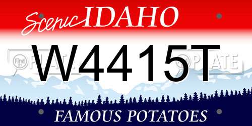 W4415T Idaho License Plate
