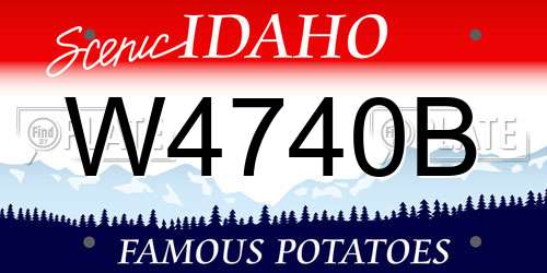 W4740B Idaho License Plate