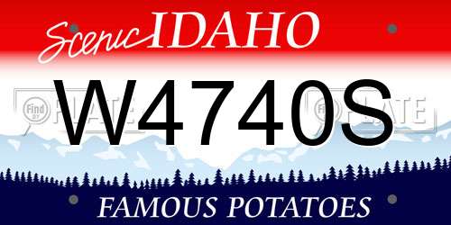 W4740S Idaho License Plate