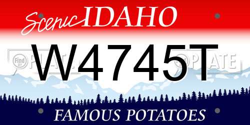 W4745T Idaho License Plate